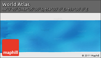 Physical Panoramic Map of the Area around 47° 49' 20" S, 159° 1' 30" E