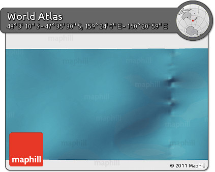 Satellite 3D Map of the Area around 47° 49' 20" S, 159° 52' 30" E
