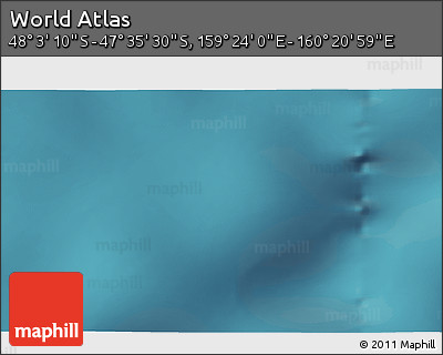 Satellite 3D Map of the Area around 47° 49' 20" S, 159° 52' 30" E