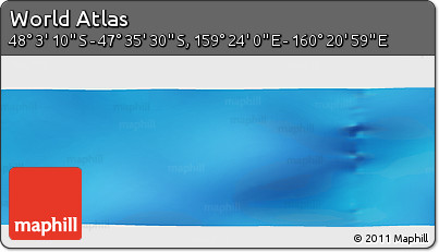 Physical Panoramic Map of the Area around 47° 49' 20" S, 159° 52' 30" E