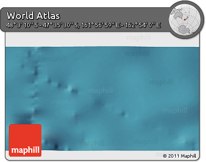 Satellite 3D Map of the Area around 47° 49' 20" S, 162° 25' 30" E