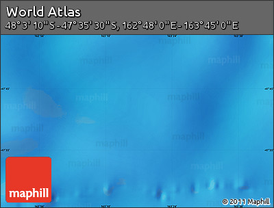 Physical Map of the Area around 47° 49' 20" S, 163° 16' 30" E