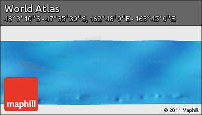 Physical Panoramic Map of the Area around 47° 49' 20" S, 163° 16' 30" E