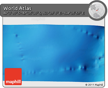 Shaded Relief 3D Map of the Area around 47° 49' 20" S, 164° 7' 30" E