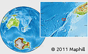 Physical Location Map of the area around 47° 49' 20" S, 164° 7' 30" E