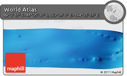 Physical Panoramic Map of the Area around 47° 49' 20" S, 164° 7' 30" E