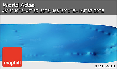Physical Panoramic Map of the Area around 47° 49' 20" S, 164° 7' 30" E