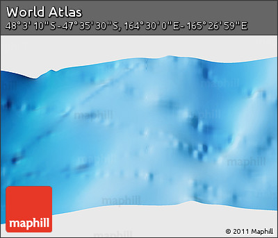 Physical 3D Map of the Area around 47° 49' 20" S, 164° 58' 29" E