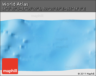 Physical 3D Map of the Area around 47° 49' 20" S, 165° 49' 29" E