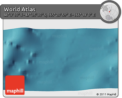 Satellite 3D Map of the Area around 47° 49' 20" S, 165° 49' 29" E
