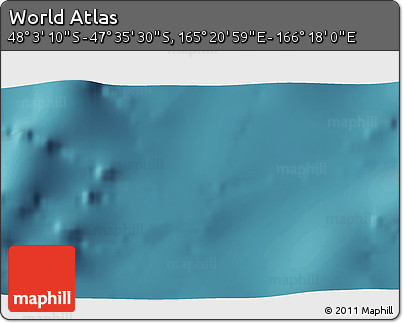 Satellite 3D Map of the Area around 47° 49' 20" S, 165° 49' 29" E