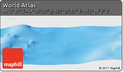 Physical Panoramic Map of the Area around 47° 49' 20" S, 165° 49' 29" E