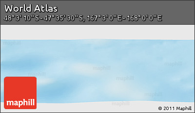 Physical Panoramic Map of the Area around 47° 49' 20" S, 167° 31' 30" E