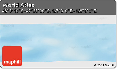 Physical Panoramic Map of the Area around 47° 49' 20" S, 167° 31' 30" E