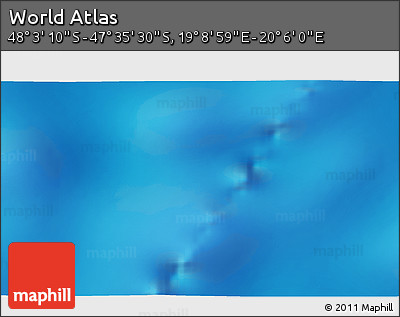 Physical 3D Map of the Area around 47° 49' 20" S, 19° 37' 30" E