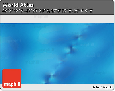 Physical 3D Map of the Area around 47° 49' 20" S, 19° 37' 30" E