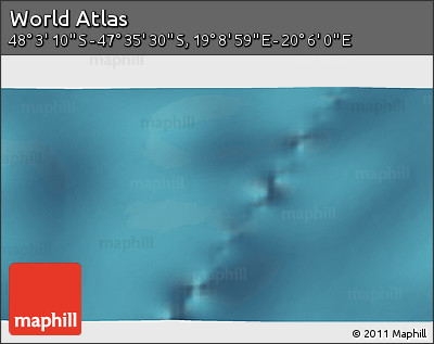 Satellite 3D Map of the Area around 47° 49' 20" S, 19° 37' 30" E