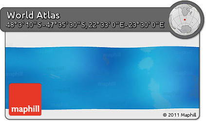 Physical Panoramic Map of the Area around 47° 49' 20" S, 23° 1' 29" E