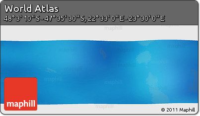 Physical Panoramic Map of the Area around 47° 49' 20" S, 23° 1' 29" E