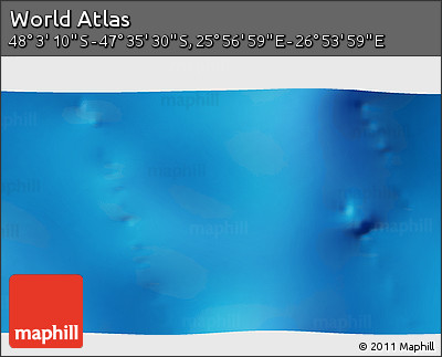Physical 3D Map of the Area around 47° 49' 20" S, 26° 25' 29" E