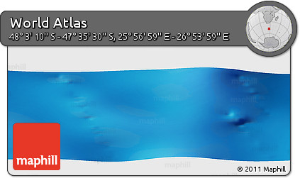 Physical Panoramic Map of the Area around 47° 49' 20" S, 26° 25' 29" E