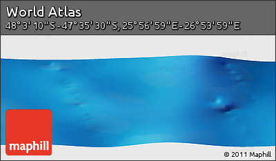 Physical Panoramic Map of the Area around 47° 49' 20" S, 26° 25' 29" E