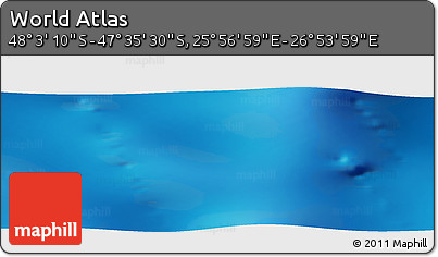 Physical Panoramic Map of the Area around 47° 49' 20" S, 26° 25' 29" E