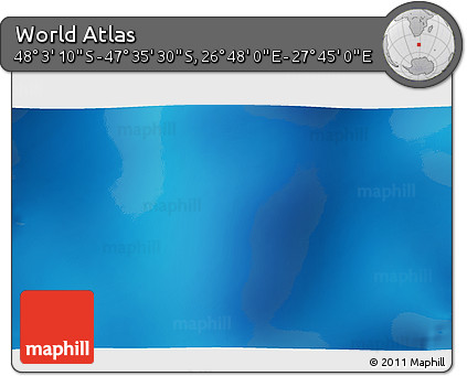 Physical 3D Map of the Area around 47° 49' 20" S, 27° 16' 29" E