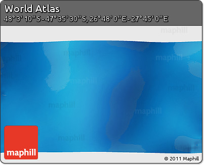 Physical 3D Map of the Area around 47° 49' 20" S, 27° 16' 29" E