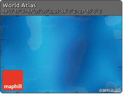 Shaded Relief Map of the Area around 47° 49' 20" S, 27° 16' 29" E