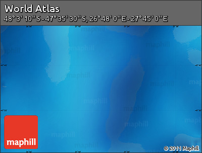 Shaded Relief Map of the Area around 47° 49' 20" S, 27° 16' 29" E