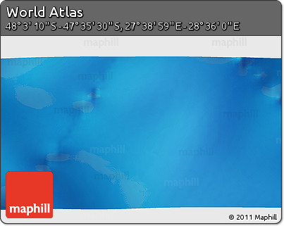 Physical 3D Map of the Area around 47° 49' 20" S, 28° 7' 30" E