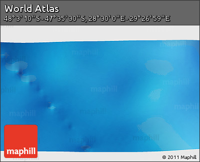 Physical 3D Map of the Area around 47° 49' 20" S, 28° 58' 30" E