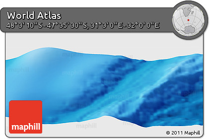 Physical Panoramic Map of the Area around 47° 49' 20" S, 31° 31' 29" E