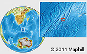 Physical Location Map of the area around 47° 49' 20" S, 33° 13' 30" E