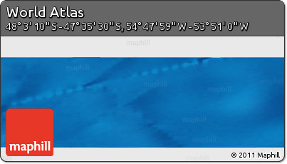 Shaded Relief Panoramic Map of the Area around 47° 49' 20" S, 54° 19' 30" W