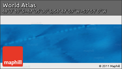 Shaded Relief Panoramic Map of the Area around 47° 49' 20" S, 54° 19' 30" W