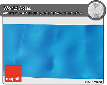 Physical 3D Map of the Area around 47° 49' 20" S, 56° 1' 29" W