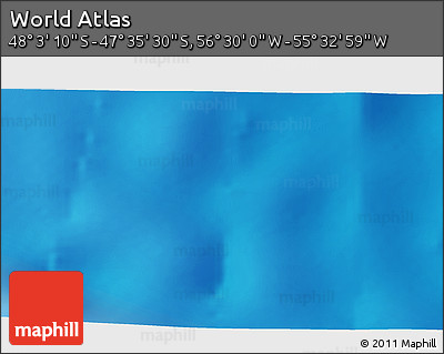 Physical 3D Map of the Area around 47° 49' 20" S, 56° 1' 29" W