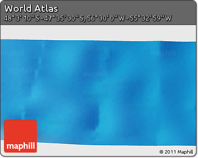 Physical 3D Map of the Area around 47° 49' 20" S, 56° 1' 29" W