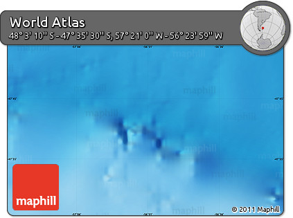 Physical Map of the Area around 47° 49' 20" S, 56° 52' 30" W