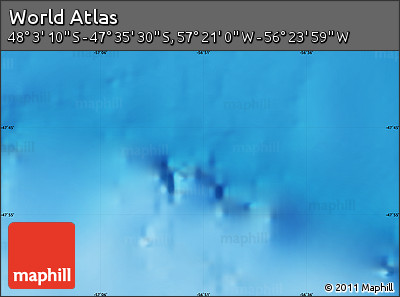 Physical Map of the Area around 47° 49' 20" S, 56° 52' 30" W