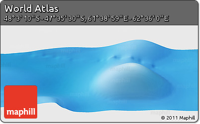Shaded Relief Panoramic Map of the Area around 47° 49' 20" S, 62° 7' 30" E