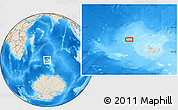 Shaded Relief Location Map of the area around 47° 49' 20" S, 66° 22' 30" E
