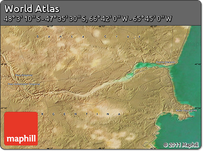 Satellite Map of the Area around 47° 49' 20" S, 66° 13' 29" W
