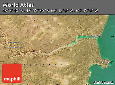 Satellite Map of the Area around 47° 49' 20" S, 66° 13' 29" W
