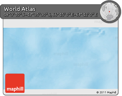 Physical 3D Map of the Area around 47° 49' 20" S, 67° 13' 29" E