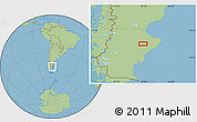 Savanna Style Location Map of the area around 47° 49' 20" S, 67° 55' 30" W
