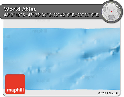 Physical 3D Map of the Area around 47° 49' 20" S, 73° 10' 30" E