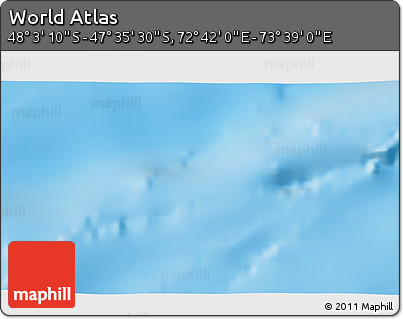Physical 3D Map of the Area around 47° 49' 20" S, 73° 10' 30" E